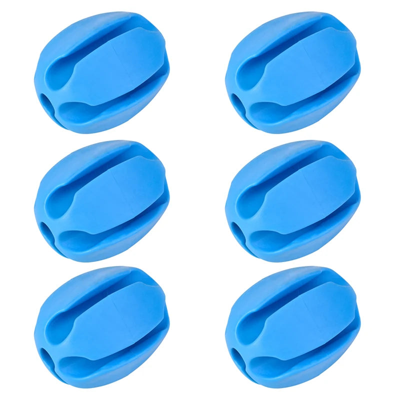 6 pezzi porta canna da pesca in silicone cinghie a sfera 5 fori - Blue - immagine 5