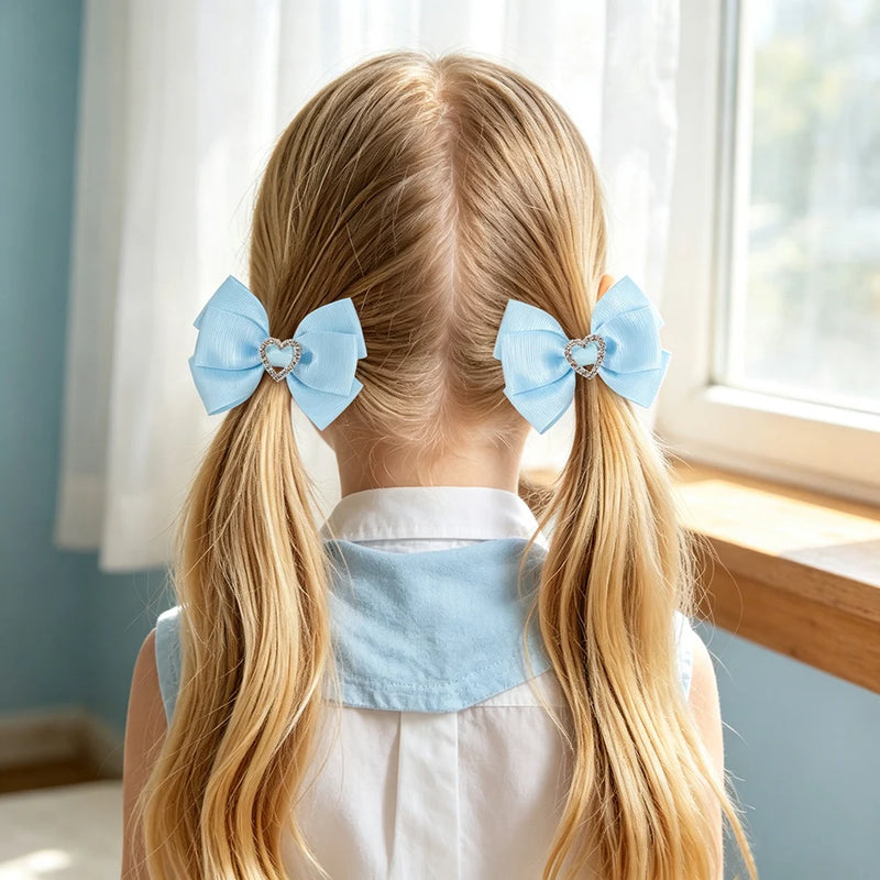 Fiocchi per capelli bambine set da 2 pezzi graziosi a doppio strato - FQ5630-2A-308 - immagine 17