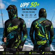 Maglia da Pesca con Cappuccio per Uomo Protezione Solare UPF - immagine 7