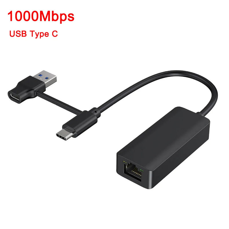 Adattatore Ethernet USB USB 3.0 Tipo C a RJ45 Scheda di rete Gigabit USB Lan Cavo Internet HUB per PC Desktop Accessori per laptop