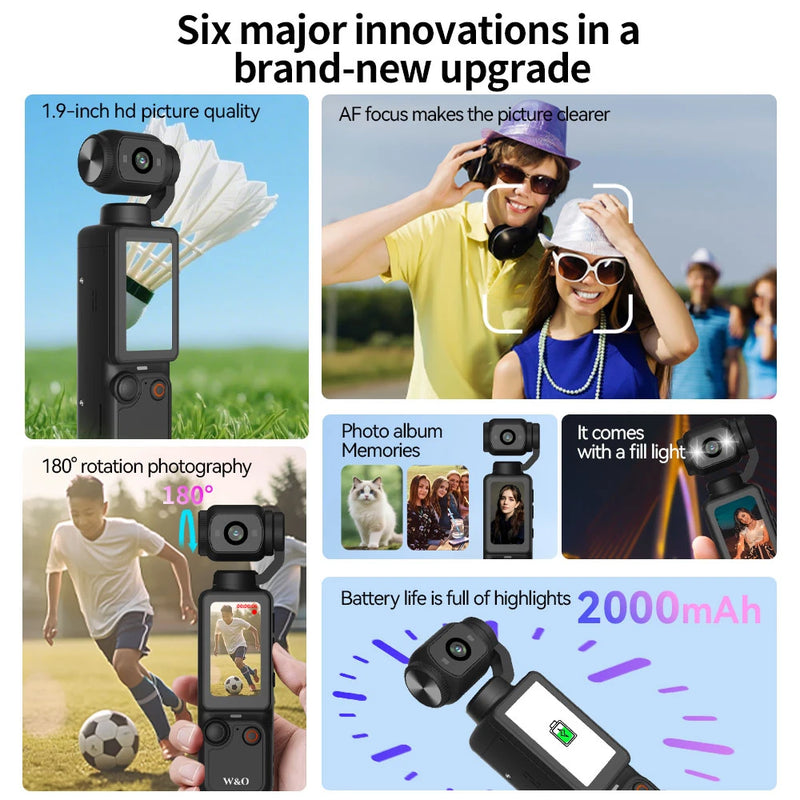 Mini Action Cam WiFi 1080P – Fotocamera Sportiva Indossabile con SD 32GB e Microfono