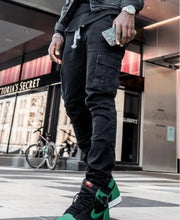 Jeans cargo da uomo Tsingyi in denim elasticizzato – slim fit a vita media, multitasche, casual primavera/autunno - Campeda