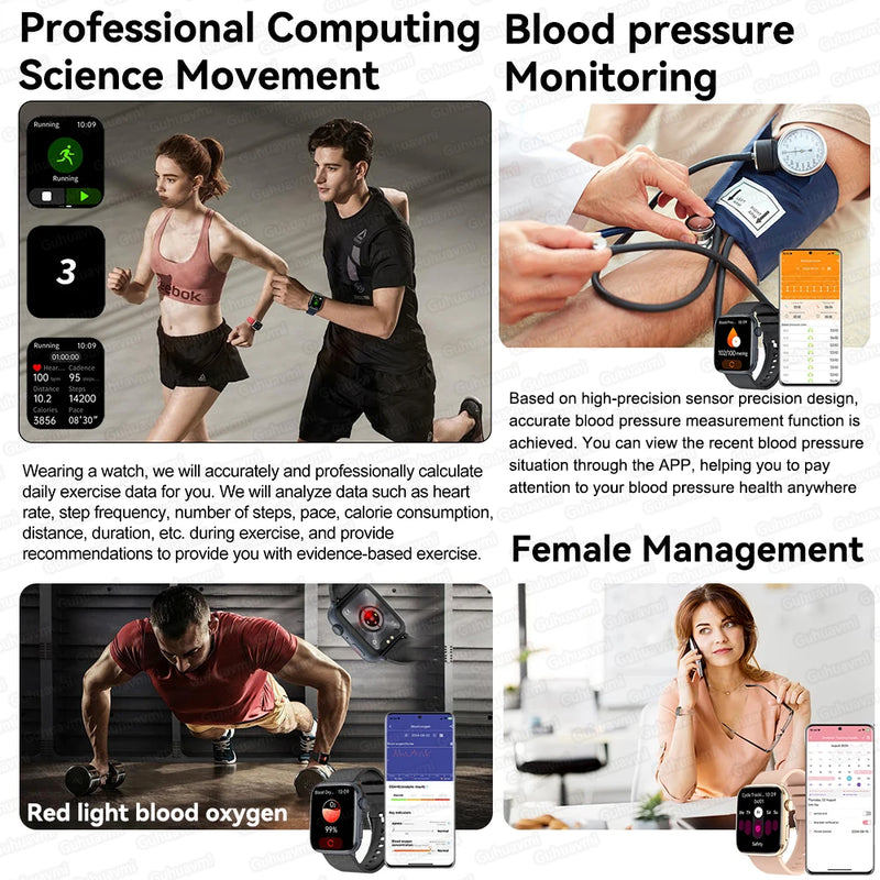 nuove donne uomini AI Smart diagnosi orologio HRV PPG pressione sanguigna - immagine 3