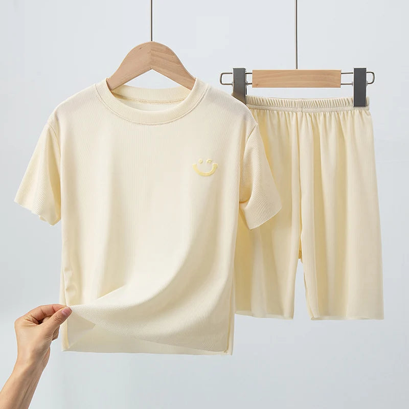 Pantaloncini a maniche corte sottili estivi per bambini da 2/4 pezzi Abito in - immagine 12
