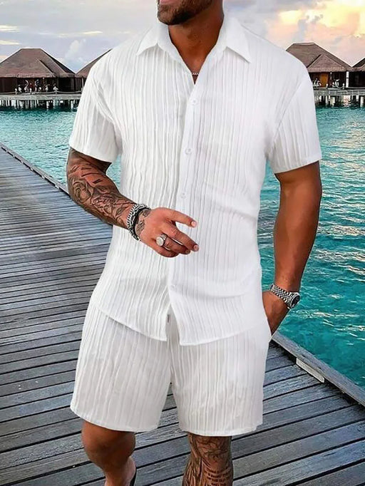 Tuta sportiva uomo 2 pezzi – polo maniche corte e pantaloncini a coulisse leggeri per primavera ed estate - Campeda