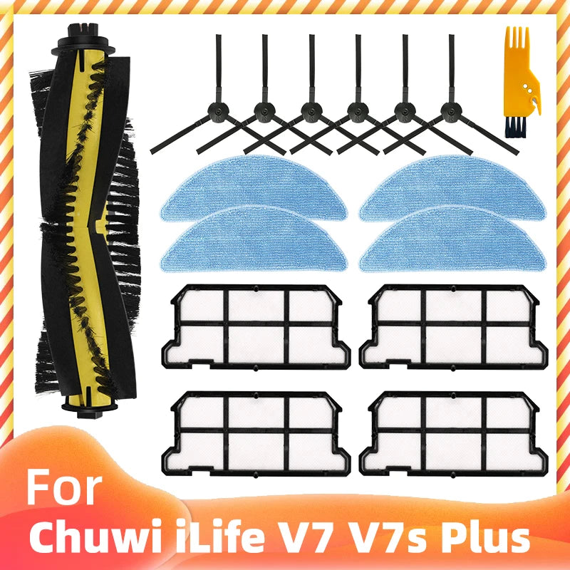 Spazzole laterali intere Filtro filtro Mop Panno per Chuwi iLife V7 / V7s Plus Robot Aspirapolvere Pezzo di ricambio