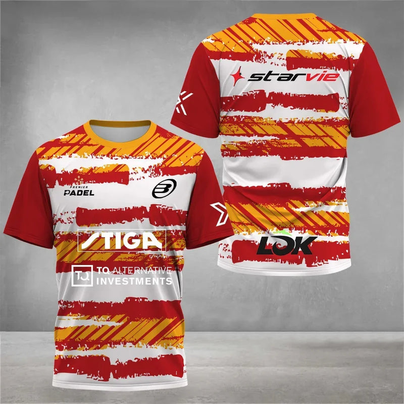 T-shirt da tennis ad asciugatura rapida uomo moda allentate estive padel corsa per - immagine 5