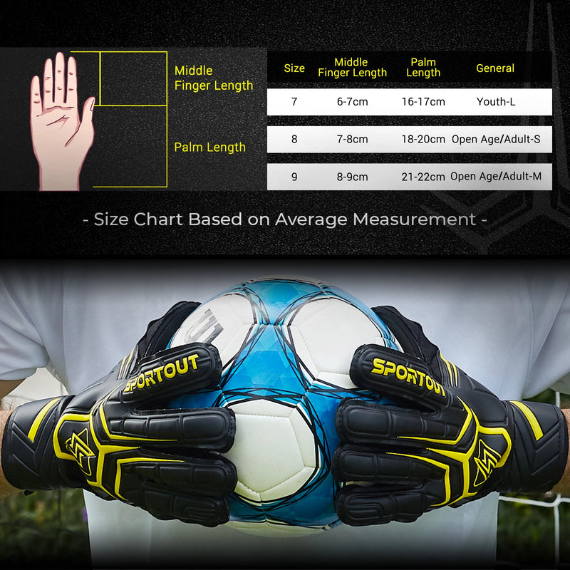 Guanti da Portiere Bambini SPORTOUT – Grip in Lattice 4 mm con Protezione Dita e Traspiranti - Campeda