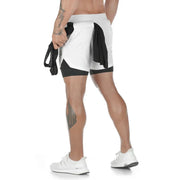 Pantaloncini da corsa mimetici sportivi palestra uomo 2 in 1 Allenamento ad - immagine 7