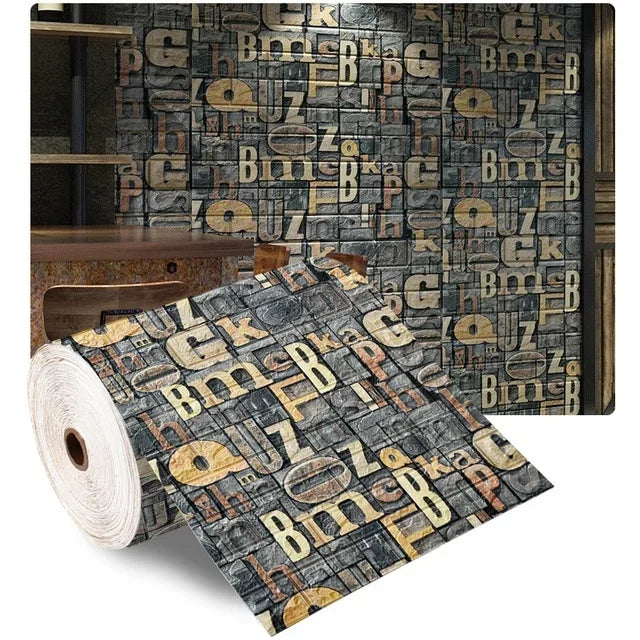 Carta da Parati 3D Effetto Mattone Autoadesiva in Schiuma Impermeabile per Decorazione Casa e Rivestimento Pareti