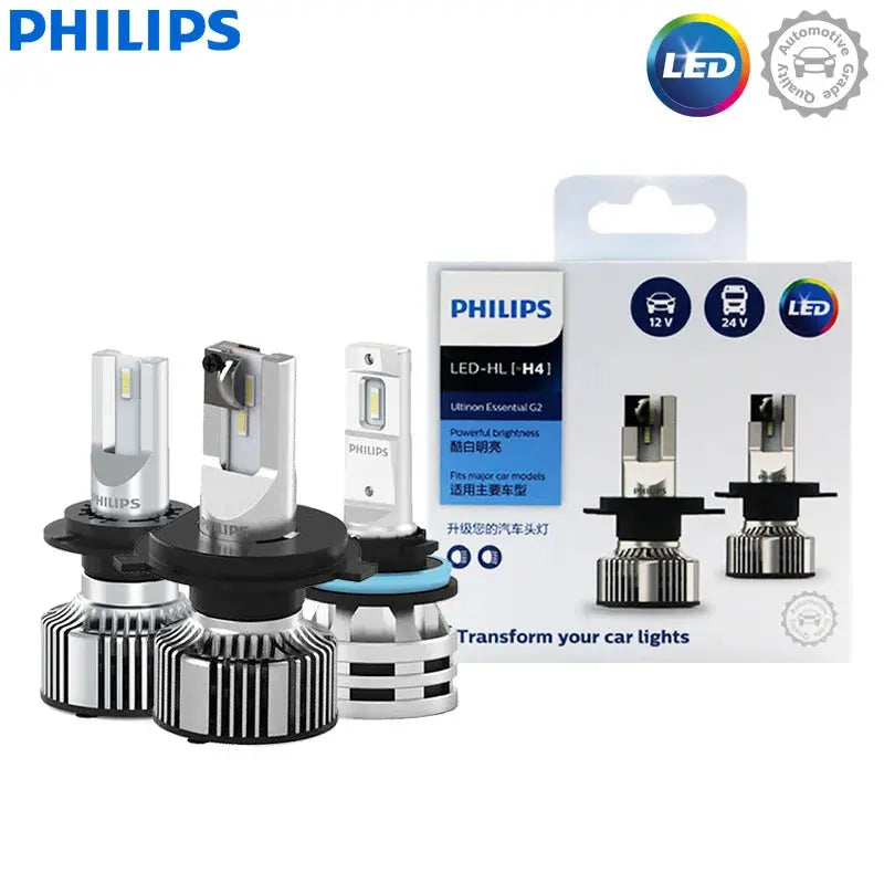 LAMPADE LED Philips Ultinon Essential G2 LED H1 H4 H7 H8 H11 H16 HB3 HB4 H1R2 9003 9005 9006 9012 6500K 6000K LUCE BIANCA
