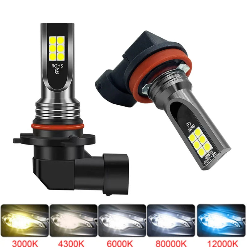LED Auto H11 H8 9005 9006 – Fendinebbia 6000K Super Luminosi 8000LM (Set 2 Pezzi) - Campeda