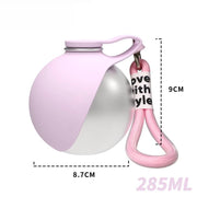 Bottiglia per Cani Antigoccia da 285ML Accessorio Viaggio Leggero Animali - Stainless Steel Pink - immagine 2