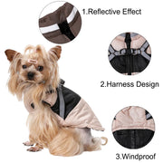 Cappotto per cani con imbracatura Vestiti caldi invernali di piccola taglia media - immagine 3