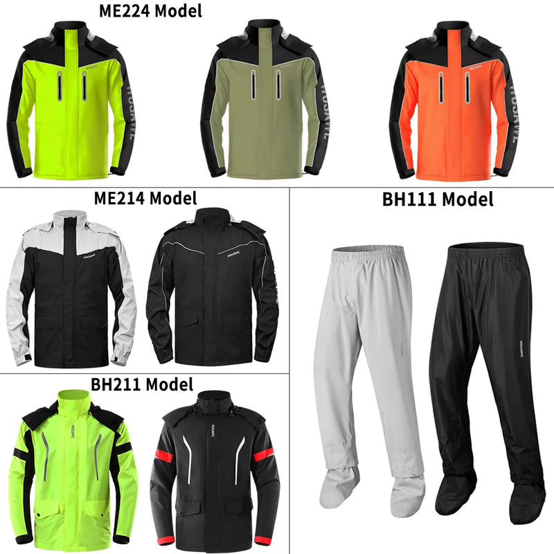 WOSAWE Tuta da pioggia Giacca impermeabile divisa moto Pantaloni antipioggia - immagine 4