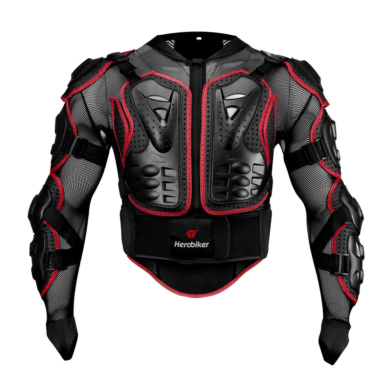 Giacca Protettiva Moto Integrale HEROBIKER – Armatura Completa Motocross Enduro Racing con Protezioni Schiena Petto Spalle Gomiti (S-4XL) - Campeda