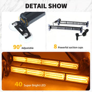 Barra luminosa per avvisatore stradale stroboscopico di emergenza a LED: luce - immagine 3