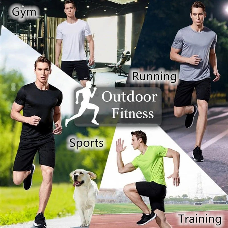 T-shirt da uomo a maniche corte ad asciugatura rapida palestra - immagine 8