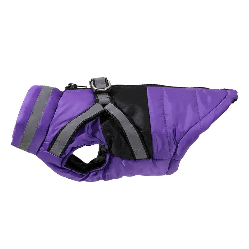 Cappotto per cani con imbracatura Vestiti caldi invernali di piccola taglia media - immagine 8