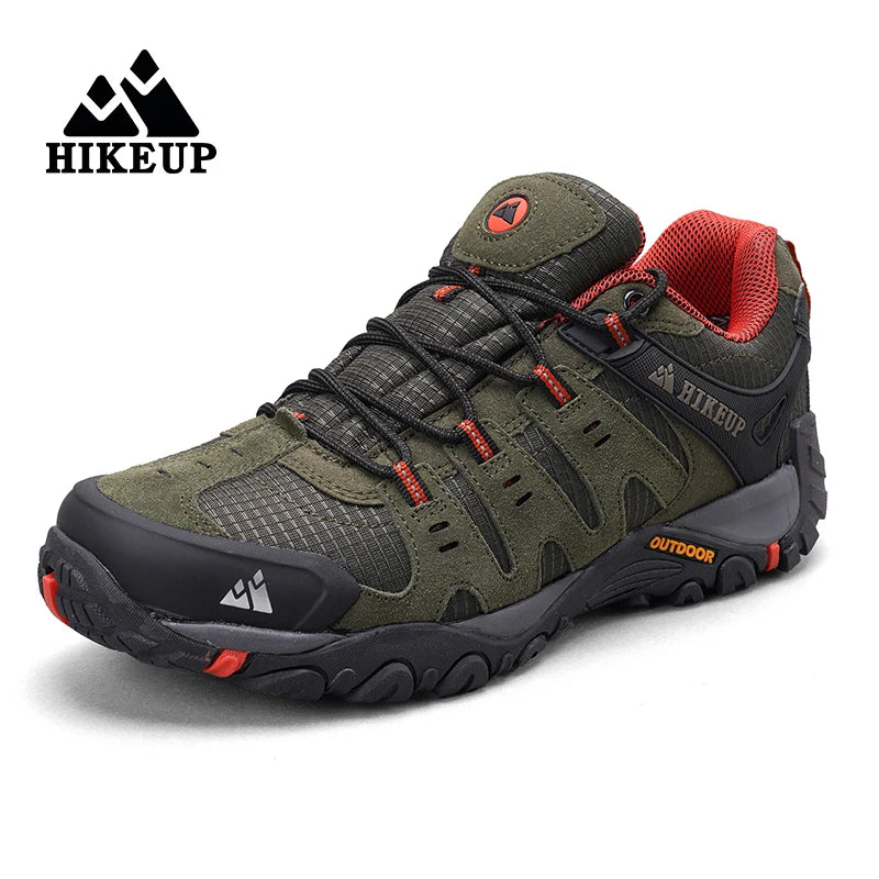 HIKEUP Scarpe da trekking uomo esterno in pelle scamosciata ginnastica tattiche - Green 40