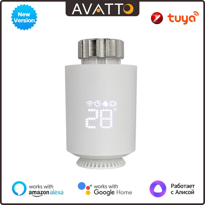 AVATTO Tuya ZigBee3.0 Termostato Attuatore per radiatore Smart TRV Controller valvola termostatica Funziona con Alexa Google Home Alice