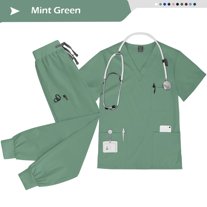 Set Uniforme Infermiera all'Ingrosso Divisa Medico Infermieri Dentisti Ospedalieri - 42109-Mint Green S - immagine 11