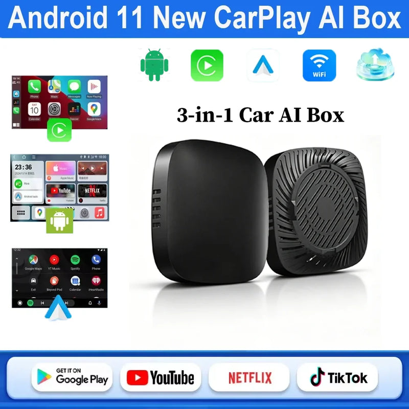 Box AI Android 11 CarPlay da Cablato a Wireless TV Universale Plug and