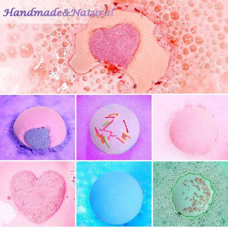 Bombe da bagno per donna Set regalo 12 pezzi Effetto fizz meraviglioso naturale - immagine 3