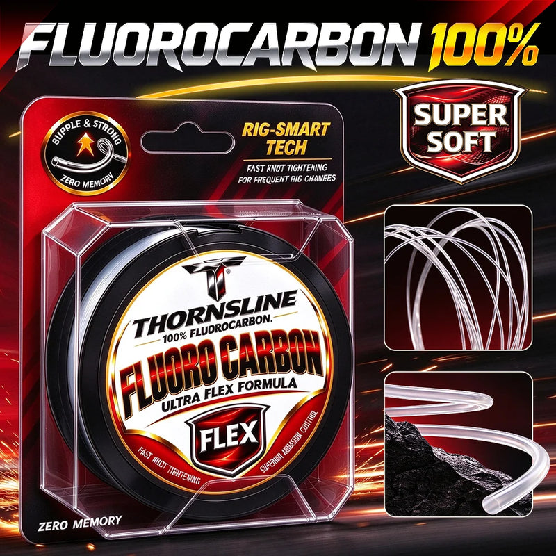 Thornsline filo da pesca in fluorocarbon flessibile 100 m