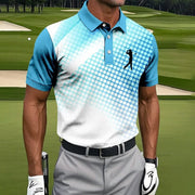 Polo da golf con design a pois circolari sfumati Abbigliamento uomo Sport all'aria