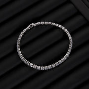Braccialetti in cristallo di zirconi cubici di lusso Hiphop ghiacciati da 4 mm per donna uomo gioielli a catena con bracciale color argento color oro - Campeda