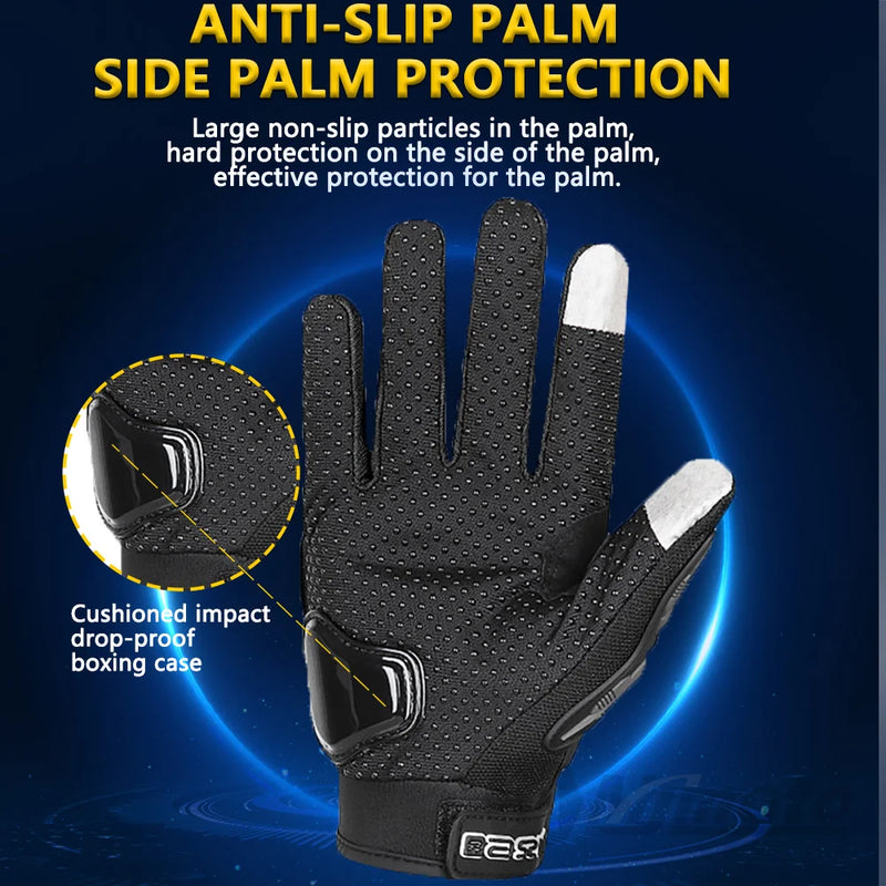 Guanti Moto Estivi Touch Screen – Traspiranti Antiscivolo con Protezione Nocche, Guanti Motocross e Racing Unisex - Campeda