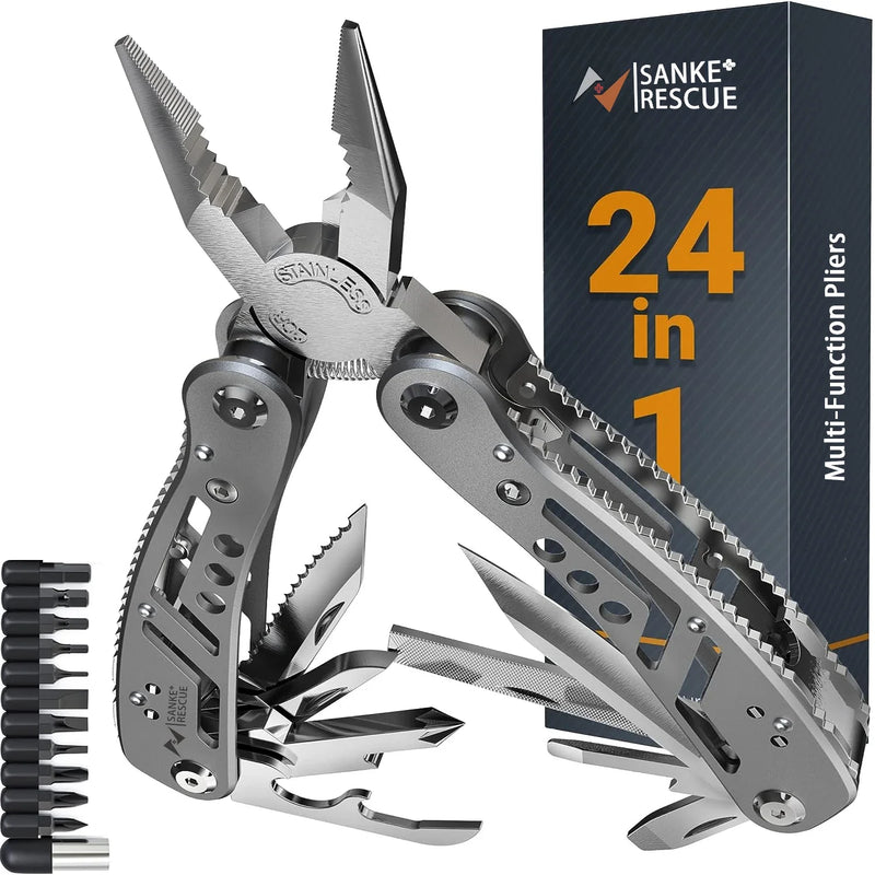 Pinza diagonale universale multifunzionale 24 in 1 Tagliafili hardware Elettricista professionale Antiscivolo Strumenti di riparazione durevoli - Campeda