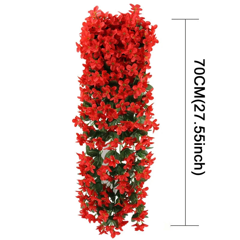 Ghirlanda di Fiori Artificiali Pendenti 90/80 CM Decorazione floreale elegante per casa, giardino, matrimoni ed eventi