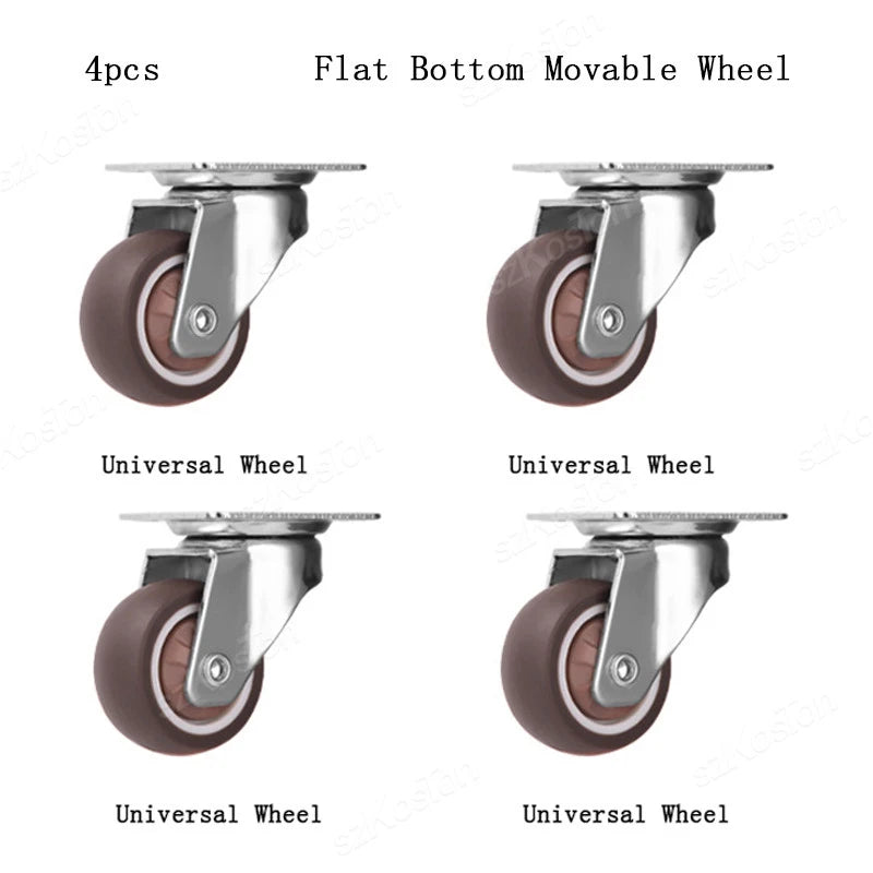 4 pz 1 1.25 1.5 2 Pollici Mobili Caster In Gomma Morbida Ruota - immagine 9