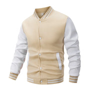 Giacca da baseball classica uomo Varsity Cappotto con bottoni sul davanti a blocchi - Cachi S(US 36) - immagine 19