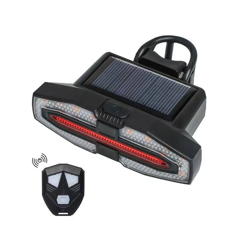 Indicatori di direzione Luci posteriori per bici Telecomando senza fili Indicatore - SOLAR BLACK - immagine 3