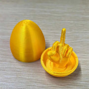 Decorazione da scrivania Dito medio nella scatola delle uova Divertenti regali di bavaglio Regalo di compleanno Giocattoli Forniture Artigianato Decorazione della casa Piccola statuetta