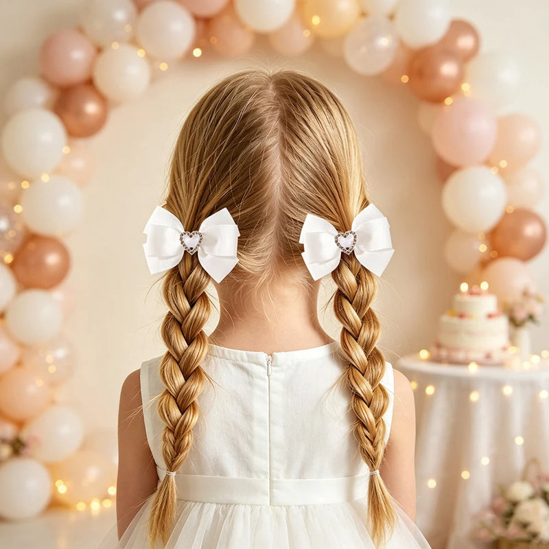 Fiocchi per capelli bambine set da 2 pezzi graziosi a doppio strato - FQ5630-2A-18 - immagine 21