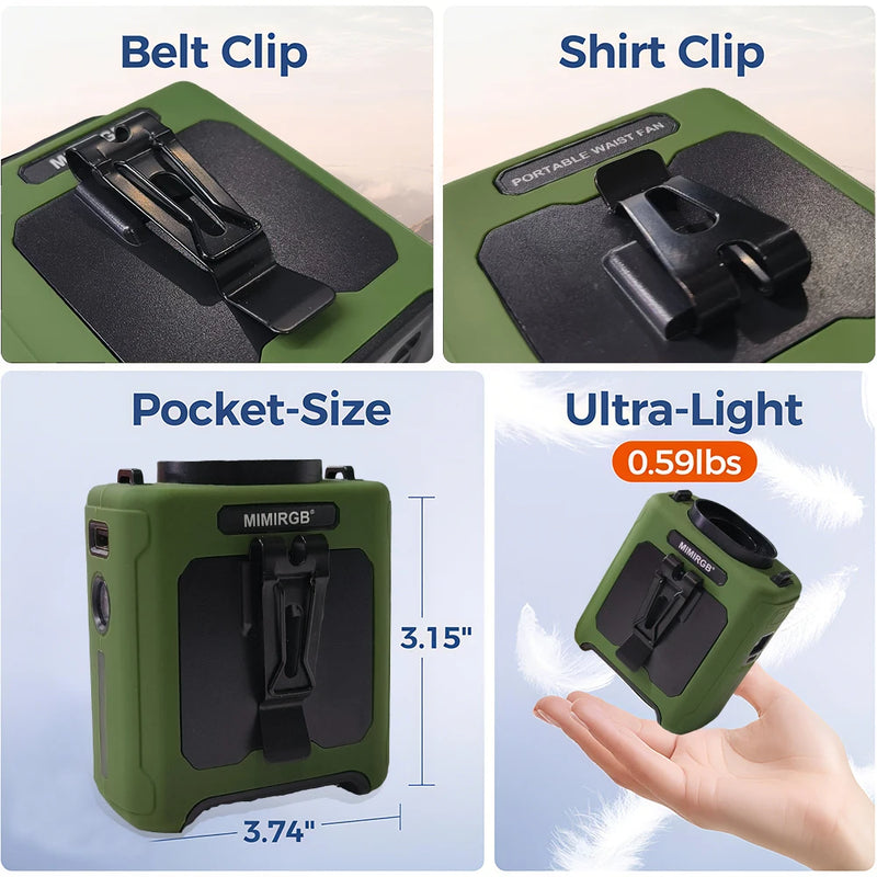 Ventilatore Portatile 20000mAh con LED – Mini Fan da Collo Ricaricabile per Outdoor & Emergenze