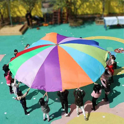 Giochi per bambini all'aperto i bambini giocano con il giocattolo del paracadute arcobaleno 2M 3M 5M attività di lavoro di squadra cooperativo bomboniere divertenti di carnevale per feste