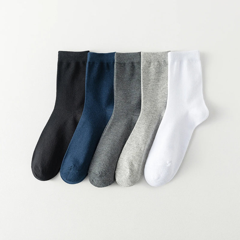 Set 10 paia di calzini da uomo TAXCAIX – cotone morbido e traspirante, business casual, autunno/primavera, colori nero e bianco - Campeda
