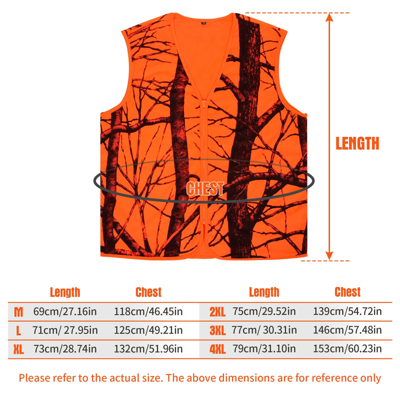 GUGULUZA M-4XL Gilet da esterno uomo Escursionismo Pesca Campeggio Caccia arancione - immagine 3