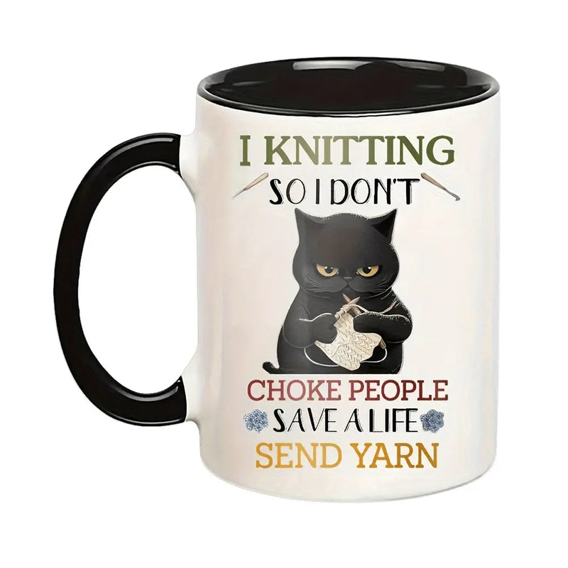 Tazza da tè pomeridiano per gatti da 11 once tazza da caffè multifunzionale in ceramica tazza da caffè in porcellana tazza da caffè tazza da caffè per gli amanti dei gatti