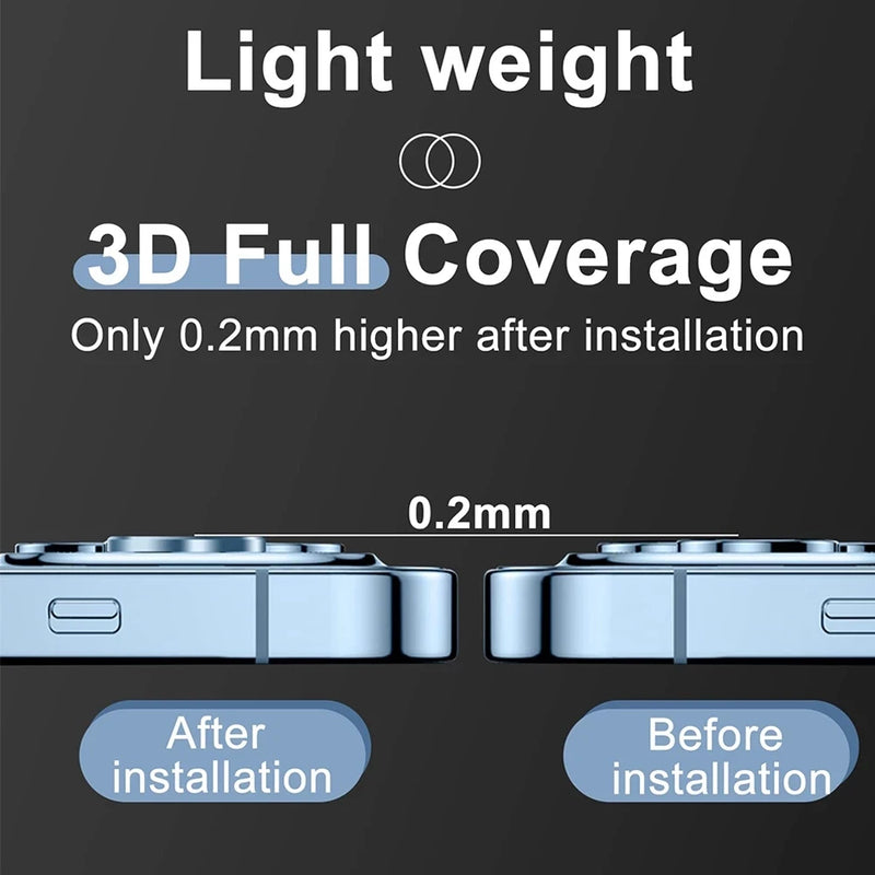 Metal Armor Camera Lens Protector for iPhone 16 Pro 17 13 11 12 14 15 Pro Max Tempered Glass for iPhone Mini Camera Protector