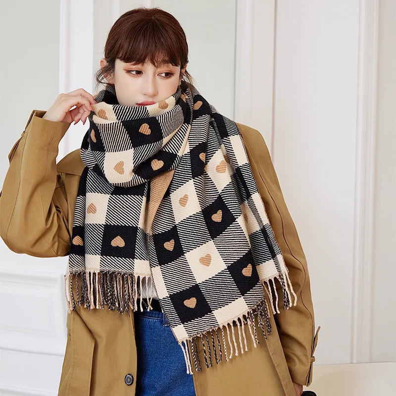 1 Pezzo di Sciarpa a Forma Cuore per Donna Autunno e Inverno - immagine 8