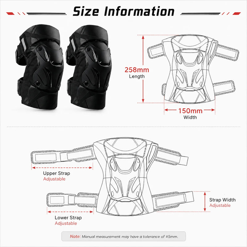 Ginocchiere per Moto Equipaggiamento Protettivo Protezioni Ginocchia da Motocross - immagine 5