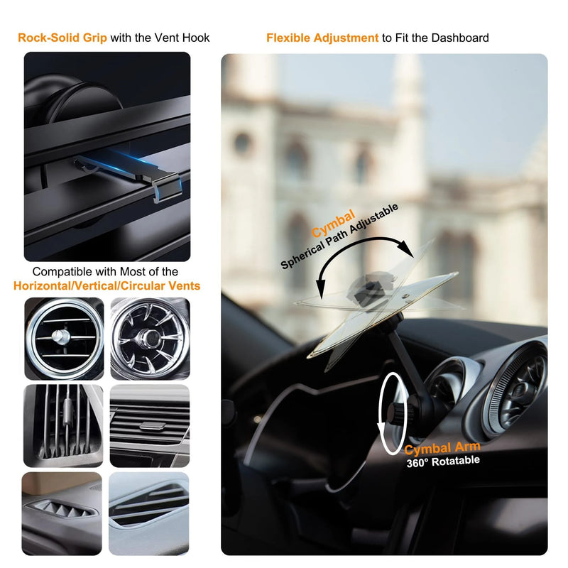 Mini batteria universale che colpisce con piatti Decorazione di sfiato per auto Robusta accessori interni automobilistici Design a prova di crash