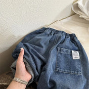 Autunno Bambini Pantaloni in denim Jeans larghi per ragazzi e ragazze Casual Trendy - immagine 5