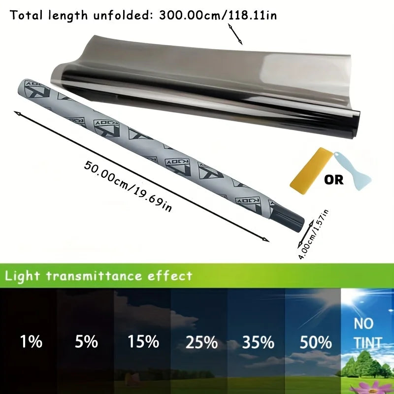 Pellicola Vetri Oscurante 3Mx50cm – Anti UV e Termica per Auto e Casa, Privacy Alta - Campeda